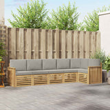 Set di divani da esterno 6 pcs Bianco e Grigio Chiaro