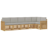 Set di divani da esterno 6 pcs Bianco e Grigio Chiaro
