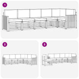Set di divani da esterno 6 pcs Bianco e Grigio Chiaro