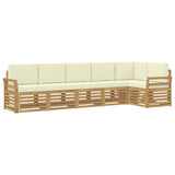 Set di divani da esterno 6 pcs Bianco e Crema