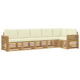 Set di divani da esterno 6 pcs Bianco e Crema