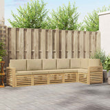 Set di divani da esterno 6 pcs Bianco e Beige