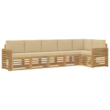 Set di divani da esterno 6 pcs Bianco e Beige
