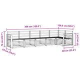 Set di divani da esterno 6 pcs Bianco 306 x 128,5 x 73 cm