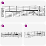 Set di divani da esterno 6 pcs Bianco 306 x 128,5 x 73 cm