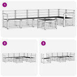 Set di divani da esterno 7 pcs Bianco 59 x 59 x 37 cm
