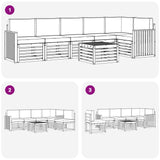 Set di divani da esterno 7 pcs Bianco e Beige 59 x 59 x 37 cm