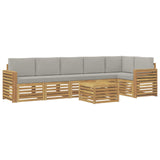 Set di divani da esterno 7 pcs Bianco e Grigio Chiaro