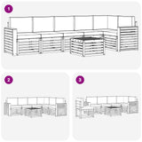 Set di divani da esterno 7 pcs Bianco e Grigio Chiaro