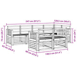 Set di divani da esterno 7 pcs Bianco 247 x 128,5 x 73 cm