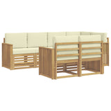 Set di divani da esterno 7 pcs Bianco e Crema