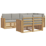 Set di divani da esterno 7 pcs Bianco e Grigio Chiaro