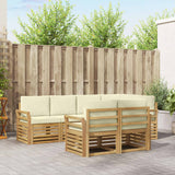 Set di divani da esterno 7 pcs Bianco e Crema