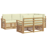 Set di divani da esterno 7 pcs Bianco e Crema