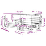 Set di divani da esterno 7 pcs Bianco e Antracite