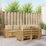 Set di divani da esterno 7 pcs Bianco e Beige