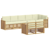 Set di divani da esterno 8 pcs Bianco e Crema