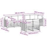 Set di divani da esterno 8 pcs Bianco e Beige
