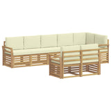 Set di divani da esterno 8 pcs Bianco e Crema