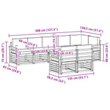 Set di divani da esterno 8 pcs Bianco e Beige