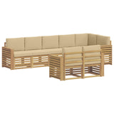 Set di divani da esterno 8 pcs Bianco e Beige