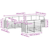 Set di divani da esterno 8 pcs Bianco e Beige