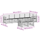 Set di divani da esterno 8 pcs Bianco 306 x 128,5 x 73 cm