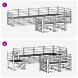 Set di divani da esterno 8 pcs Bianco 306 x 128,5 x 73 cm