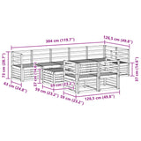 Set di divani da esterno 9 pcs Bianco 59 x 59 x 37 cm
