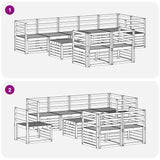 Set di divani da esterno 9 pcs Bianco 59 x 59 x 37 cm