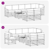 Set di divani da esterno 8 pcs Bianco e Antracite