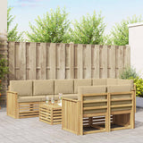 Set di divani da esterno 9 pcs Bianco e Beige 59 x 59 x 37 cm