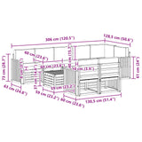 Set di divani da esterno 9 pcs Bianco e Beige 59 x 59 x 37 cm