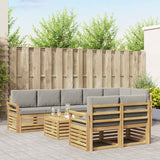 Set di divani da esterno 9 pcs Bianco e Grigio Chiaro