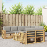Set di divani da esterno 9 pcs Bianco e Grigio Chiaro