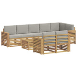 Set di divani da esterno 9 pcs Bianco e Grigio Chiaro
