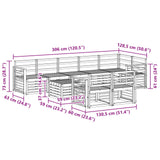 Set di divani da esterno 9 pcs Bianco 59 x 59 x 37 cm