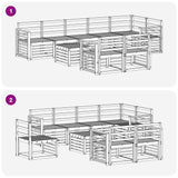 Set di divani da esterno 9 pcs Bianco 59 x 59 x 37 cm