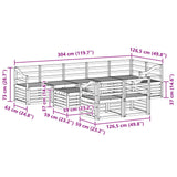 Set di divani da esterno 9 pcs Bianco 59 x 59 x 37 cm