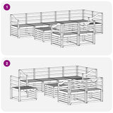 Set di divani da esterno 9 pcs Bianco 59 x 59 x 37 cm