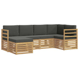 Set di divani da esterno 6 pcs Bianco e Antracite Poliestere
