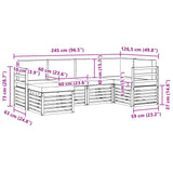 Set di divani da esterno 6 pcs Bianco e Antracite Poliestere