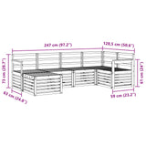 Set di divani da esterno 6 pcs Bianco Poliestere