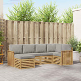 Set di divani da esterno 6 pcs Bianco e Grigio Chiaro