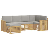 Set di divani da esterno 6 pcs Bianco e Grigio Chiaro