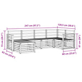 Set di divani da esterno 6 pcs Bianco Poliestere
