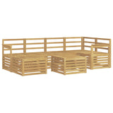 Set di divani da esterno 7 pcs Bianco Poliestere