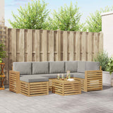 Set di divani da esterno 7 pcs Bianco e Grigio Chiaro