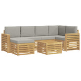 Set di divani da esterno 7 pcs Bianco e Grigio Chiaro