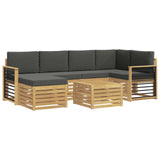 Set di divani da esterno 7 pcs Bianco e Antracite Poliestere